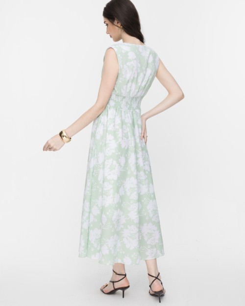 SIXDO V-Neck Woven Flared Dress